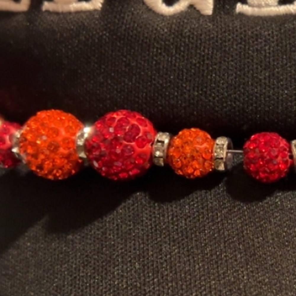 Red and Orange Beaded Hat chain
